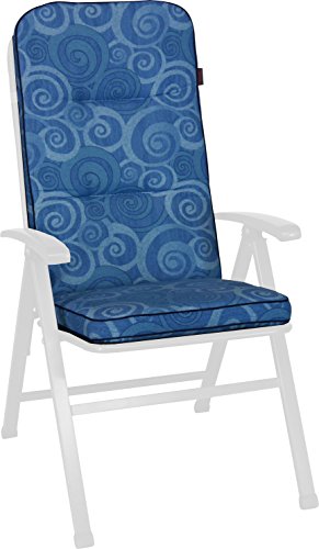 Angerer Stuhlauflage, Exklusiv Sesselpolster hoch Design Santorin, blau, 120x50x7 cm, 1024/096 von Angerer Freizeitmöbel GmbH