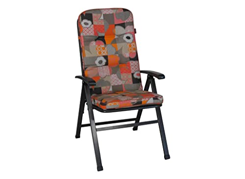 Angerer Freizeitmöbel GmbH Auflage für Gartenmöbel - Stuhlauflage hoch Made in Germany (Orange-Beige Gemustert) von Angerer Freizeitmöbel GmbH