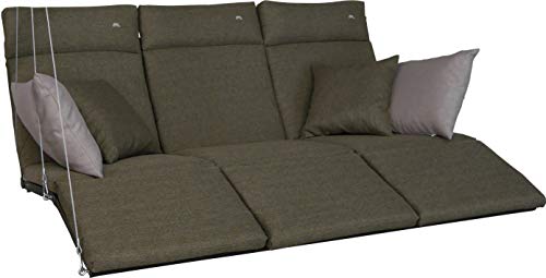 Angerer Freizeitmöbel GmbH Hollywoodschaukel Auflage Lounge Smart - passend für viele 3-Sitzer Hollywoodschaukeln mit Fußteil - Schaukelauflage Made in Germany (Olive) von Angerer Freizeitmöbel GmbH