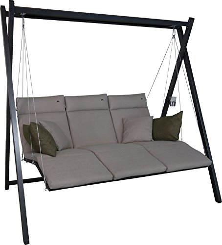 Angerer Freizeitmöbel GmbH Hollywoodschaukel Relax Smart - Gartenschaukel Made in Germany - Schaukel zum Sitzen, Liegen und Entspannen - einfache Montage (Beige) von Angerer Freizeitmöbel GmbH