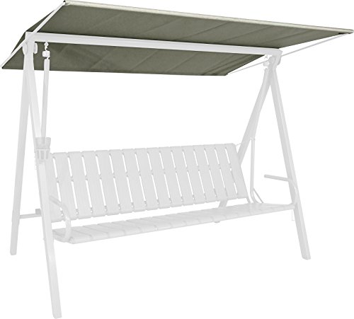 Angerer Freizeitmöbel GmbH Hollywoodschaukel Sonnendach - passend für viele 3-Sitzer Hollywoodschaukeln - Schaukeldach Made in Germany (Draltex Taupe, 210 x 145 cm) von Angerer Freizeitmöbel GmbH