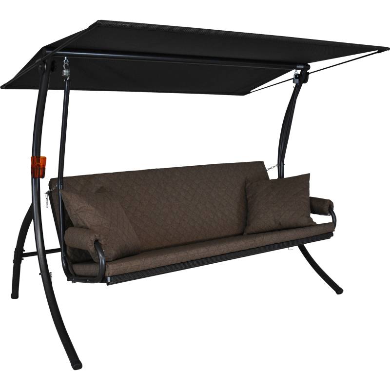 Angerer Freizeitmöbel Hollywoodschaukel 'Elegance Joy' taupe 3-Sitzer 210 x 145 x 160 cm von Angerer Freizeitmöbel