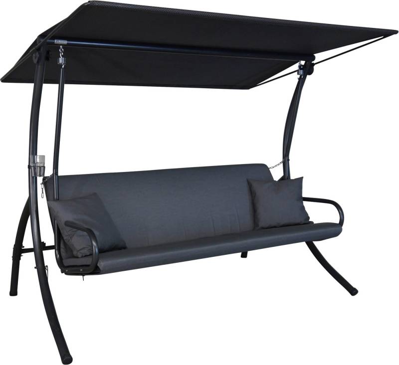 Angerer Freizeitmöbel Hollywoodschaukel Elegance Zip anthrazit, 3-Sitzer, Bettfunktion, wetterfest von Angerer Freizeitmöbel