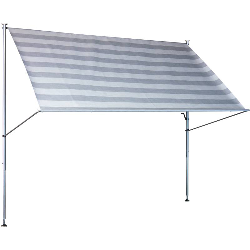 Angerer Freizeitmöbel Klemmmarkise 'Premium' hellgrau gestreift 350 x 170 cm von Angerer Freizeitmöbel