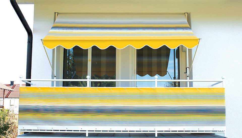 Angerer Freizeitmöbel Klemmmarkise gelb-grau, Ausfall: 150 cm, versch. Breiten von Angerer Freizeitmöbel