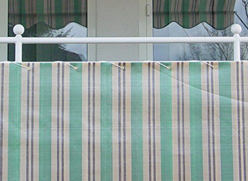 Angerer Balkonbespannung PE-Gewebe Nr. 1900, Grün/Beige-Braun, 90 cm hoch, Länge: 6 Meter von Angerer Freizeitmöbel GmbH