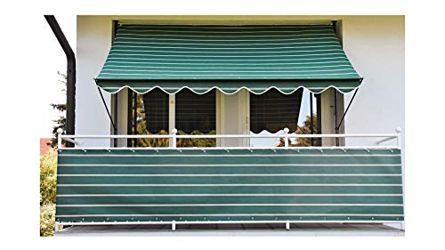 Angerer Klemmmarkise - Markise für Sonnenschutz - Montage ohne Bohren und Dübeln - ideale Balkonmarkise für Mietwohnungen (300 cm, Grün) von Angerer Freizeitmöbel GmbH