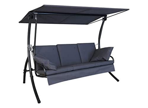 Angerer Freizeitmöbel GmbH Hollywoodschaukel Loft Sun - Gartenschaukel Made in Germany - Schaukel zum Sitzen, Liegen und Entspannen - inklusive Bett-Funktion - einfache Montage (Dunkelgrau) von Angerer Freizeitmöbel GmbH