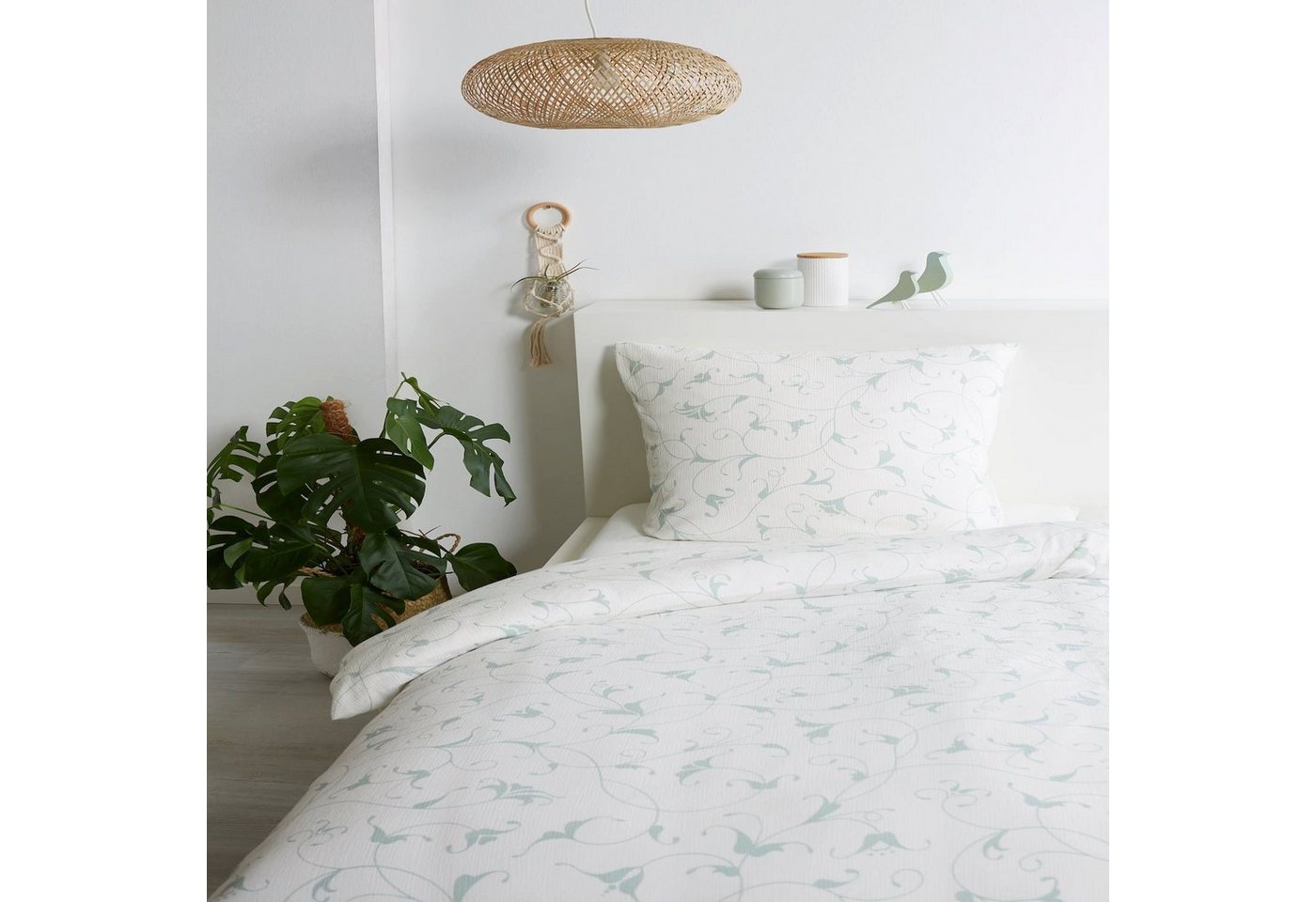 Bettwäsche 100% Bio Baumwolle Florales Muster Schlafzimmer Bettbezug, Angeycasa von Angeycasa