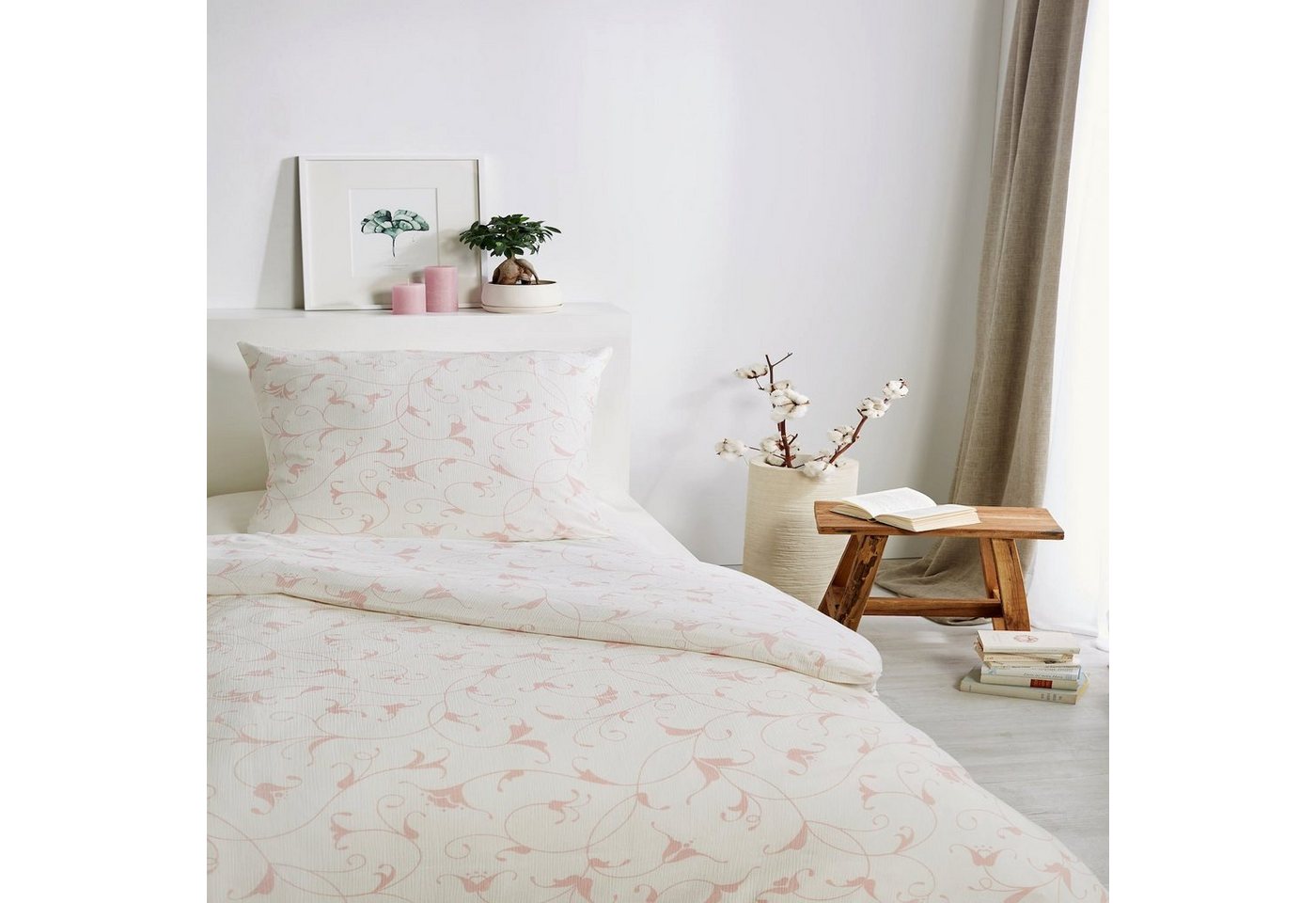 Bettwäsche 100% Bio Baumwolle Florales Muster Schlafzimmer Bettbezug, Angeycasa von Angeycasa