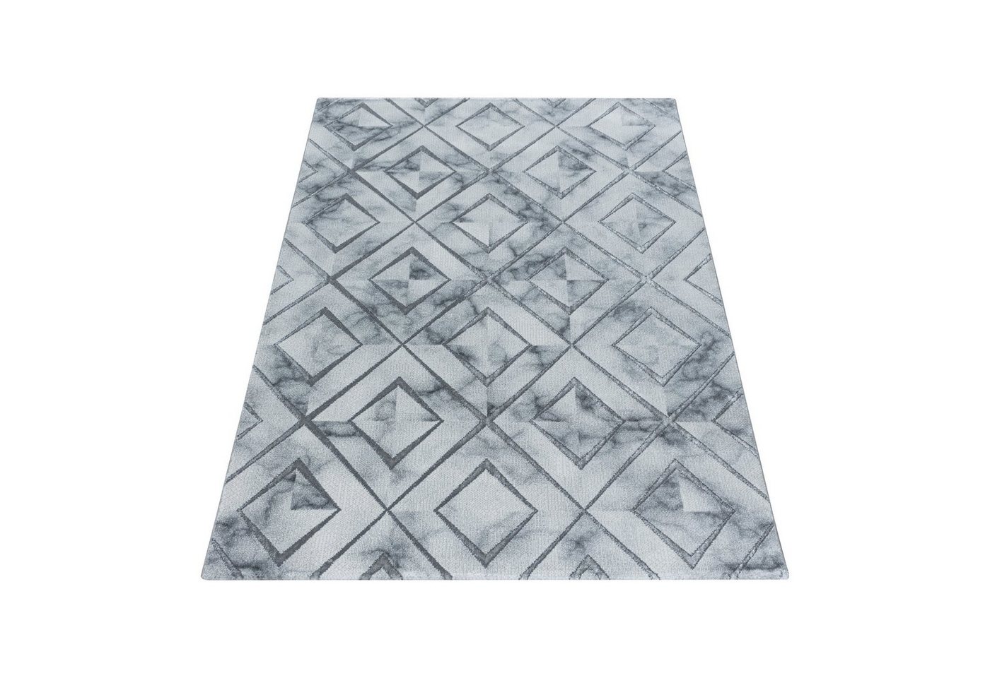 Designteppich Marmoroptik Flachflorteppich Kurzflorteppich Wohnzimmer Muster, Angeycasa von Angeycasa