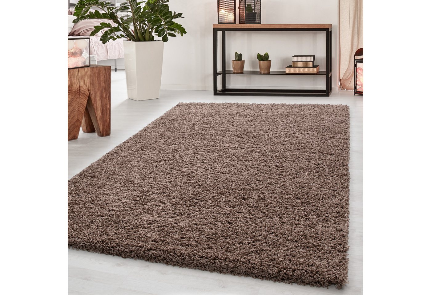 Hochflor-Teppich Shaggy Wohnzimmer Schlafzimmer Hochflorteppich meliert, Angeycasa von Angeycasa