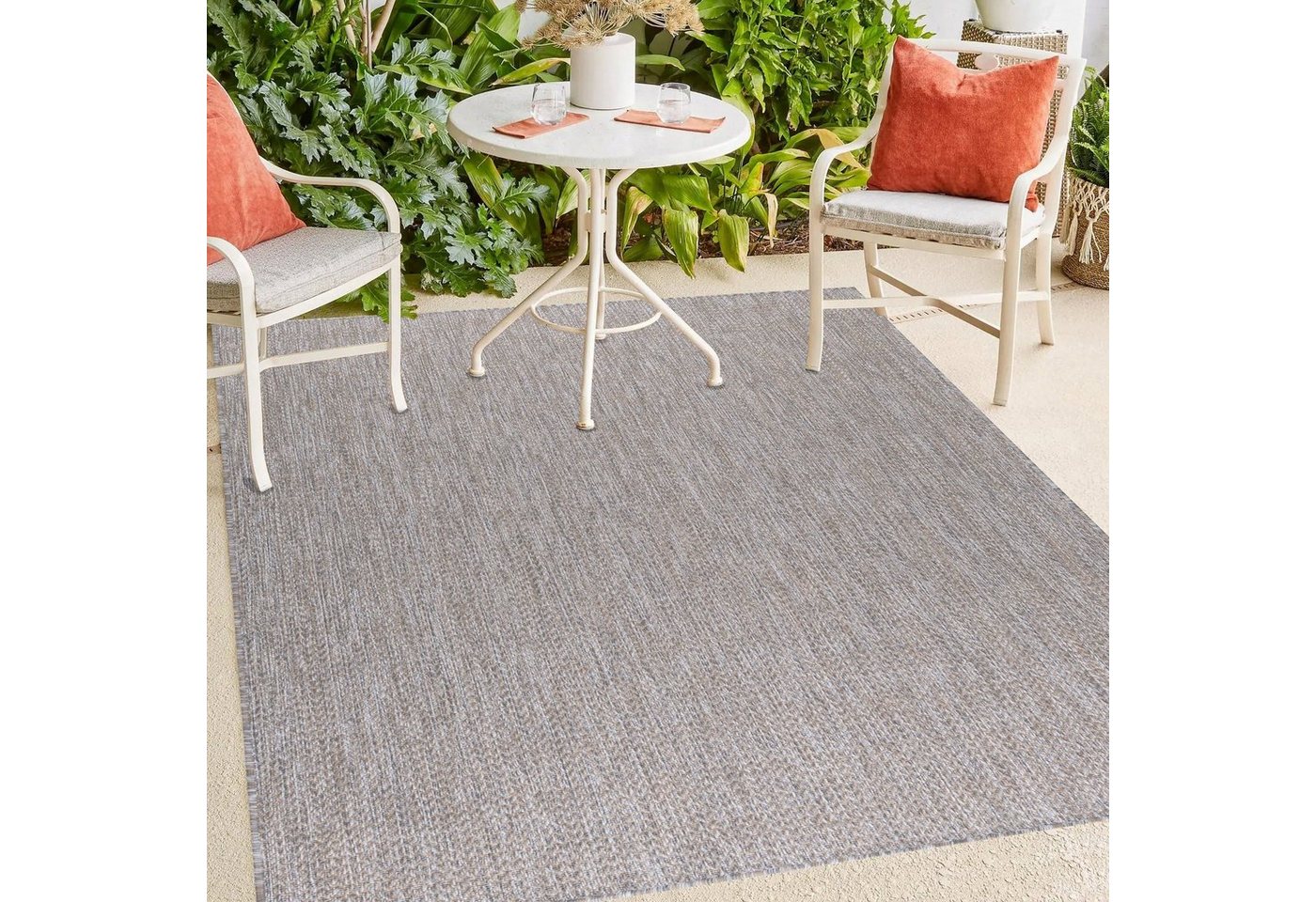 Outdoorteppich In- und Outdoor Teppich Flachflor Kurzflor, Angeycasa, Rechteckig, Höhe: 3 mm, Terasse, Garten von Angeycasa