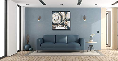 Angie Decoration Abstraktes modernes Bild, Acryl, Kobaltblau, 100x4x100 cm von Angie Decoration