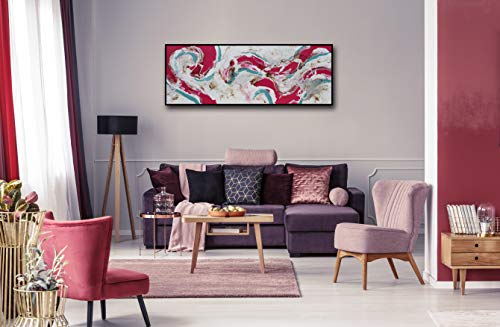 Angie Decoration Wandbild Moderne Wirbel Modern 150x4x50 cm Fuchsia und türkis von Angie Decoration