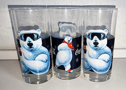 AngiesStrickZauber Gläser/Eisbären/Retro/Vintage / 3 x 0,2 Liter/Eisbären mit Sonnenbrille von AngiesStrickZauber