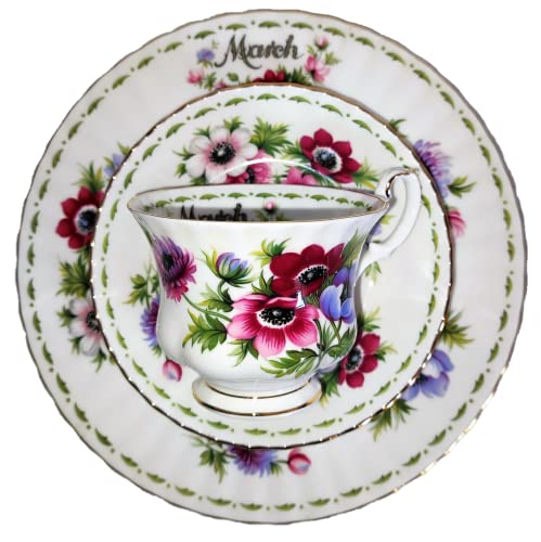 AngiesStrickZauber verkauft : Royal Albert/Original/flower of the month/MÄRZ / 1 Tasse - 1 Untertasse - 1 Kuchenteller/Original/Bone China/England von AngiesStrickZauber