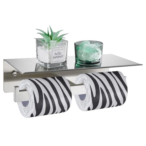 Angle Simple Doppelrollen-Toilettenpapierhalter, gebürstetes Nickel, 304 Edelstahl, Doppel-Toilettenpapierhalter mit Ablage, Wandhalterung Angle Simple Doppelrollen-Toilettenpapierhalter, gebürstetes Nickel, 304 Edelstahl, Doppel-Toilettenpapierhalter mit Ablage, Wandhalterung von Angle Simple