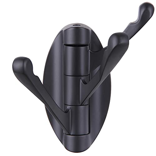 Angle Simple Faltbarer Handtuchhaken Mattschwarz, Metall Swivel Robe Hook, Badezimmer Handtuchhalter, Kleiderhalter für Wohnmobil Home Storage, Wandhalterung von Angle Simple