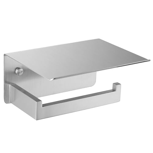 Angle Simple Toilettenpapierhalter mit Ablage, 304 Edelstahl Toilettenpapierrollenhalter Gebürstetes Nickel Wandhalterung von Angle Simple