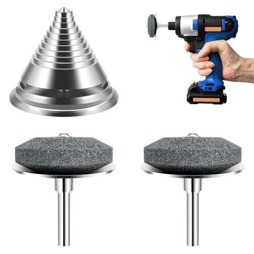 Anglekai 2 + 1 x Metall-Rasenmäher-Klingenschärfer, universeller Metall-Rasenmäher-Klingenschärfer, Mäher, Schärfstein mit 1 Ausgleichswerkzeug für Handbohrmaschine/Bohrmaschine Anglekai 2 + 1 x Metall-Rasenmäher-Klingenschärfer, universeller Metall-Rasenmäher-Klingenschärfer, Mäher, Schärfstein mit 1 Ausgleichswerkzeug für Handbohrmaschine/Bohrmaschine von Anglekai