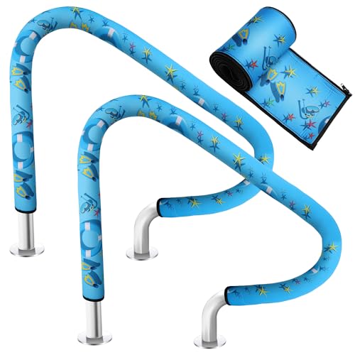 Anglekai 2 Stück Pool-Handlaufabdeckung, 1,2 m Pool-Handlaufhülse für Schwimmbad, Handlaufabdeckung mit Reißverschluss, rutschfeste Griffe, Hülse Anglekai 2 Stück Pool-Handlaufabdeckung, 1,2 m Pool-Handlaufhülse für Schwimmbad, Handlaufabdeckung mit Reißverschluss, rutschfeste Griffe, Hülse von Anglekai