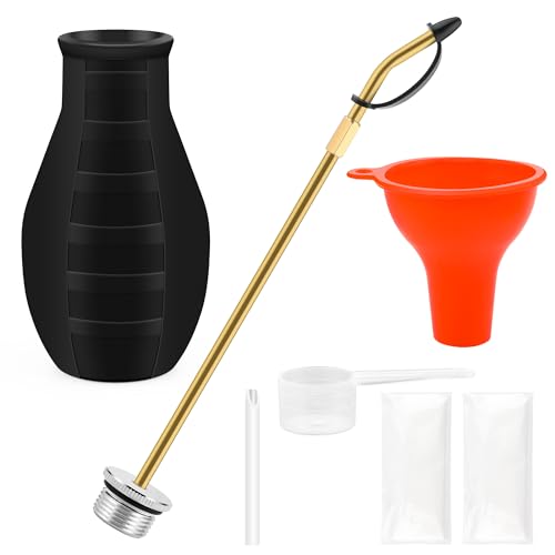 Anglekai Staubwedelapplikator für Kieselgur Handstaubwedel Spender für Bio-Gartenarbeit Landwirtschaft, mit Metallrohr/Sprühstaubwedel/Trichter/Tank/Kunststoffhandschuhe von Anglekai