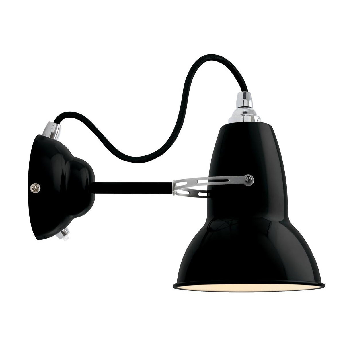 Anglepoise - Original 1227 Wandleuchte - tiefschwarz/glänzend/H 15cm / Ø 15cm/ohne Leuchtmittel von Anglepoise