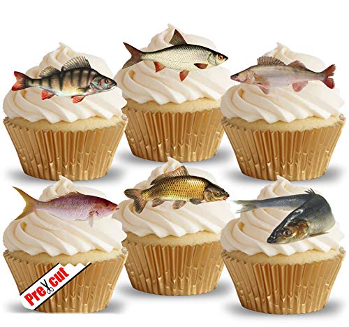 vorgeschnittenen Fisch Angeln essbarem Reispapier/Waffel Papier Cupcake Kuchen Dessert Topper Geburtstag Party Dekorationen von Anglesit Animals