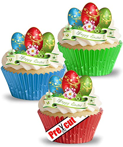 vorgeschnittenen Happy Ostern Eier essbarem Reispapier/Wafer Papier Cupcake Kuchen Dessert Topper Celebration Party Dekorationen von Anglesit Easter