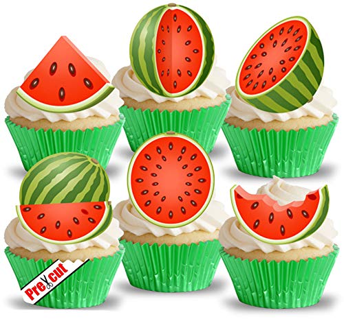 vorgeschnittenen Wassermelone essbarem Reispapier/Waffel Papier Cupcake Kuchen Dessert Topper Geburtstag Summer Tea Party Dekorationen von Anglesit Other