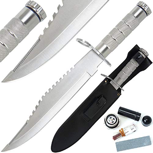 Großes Crocodile Dundee Jagdmesser mit Hülle inklusive Survival Set von Anglo Arms