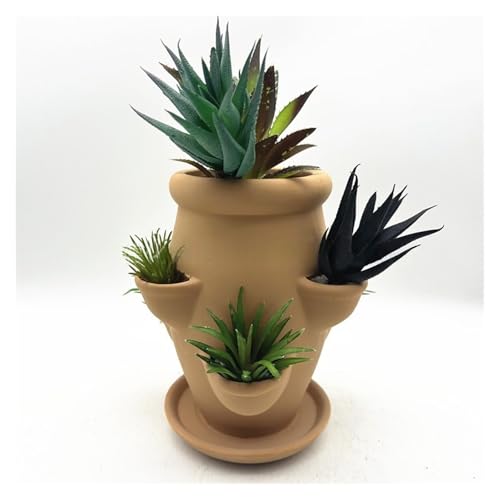 AngloCrate Erdbeerturm Pflanzgefäß - Terrakotta Pflanztopf - Tontöpfe für Pflanzen - 6-Pocket Erdbeertopf für Sukkulenten Orchidee von AngloCrate