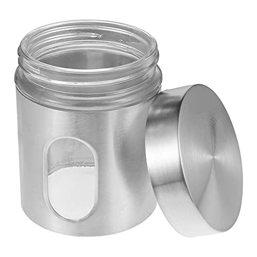 1 Stk Vorratsbehälter Aus Edelstahl Metalldose Mit Deckel Küchenkanister Kaffeehalter Luftdicht Vorratsdose Bonbonsdose Lebensmittelbehälter Glas Rostfreier Stahl von Angoily