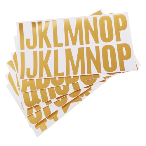 Angoily 6 Bögen Selbstklebende Vinyl Buchstaben Und Zahlen Aufkleber Für Briefkästen Fenster Türen Auto Wasserfest Und Lichtbeständig Goldene Alphabet Und Zahlen Für Kreative von Angoily