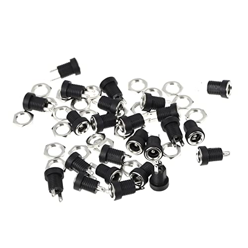 Angoily 1 24Stk Gleichstromsteckdose Radmutter Jackbox DC-Netzstecker DC-Steckdose stoßverbinder Gleichstromanschluss Adapter für Schalttafeleinbau Aus Kunststoff und Metallmaterialien von Angoily