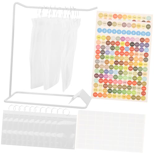 Angoily 1 Satz Desktop Aufbewahrungsregal Diamantmalerei Hängeregale mit Aufklebern Praktischer Organizer für Büro und Zuhause Verstellbar Robustes Material Weißes Set von Angoily