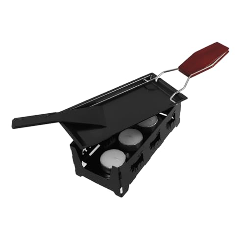 Angoily 1 Satz Faltbares Grillset mit Kerzen Camping Käsegrill für Romantische Abende Antihaftbeschichtung für Müheloses Kochen und Reinigen für Outdoor Einsätze und für Käse und Butter von Angoily