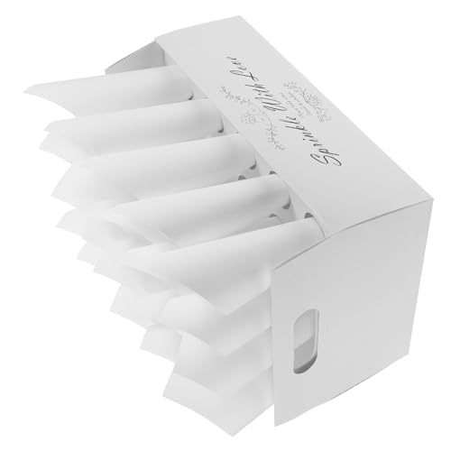 Angoily 1 Satz Hochzeits-Konfetti-Tablett klein Hochzeitsdekorationspapierreste Tube Konfetti- mit Halter Dekorationen Party Rosa Blütenkegel Hochzeit Konfetti- aus Papier Weiß von Angoily