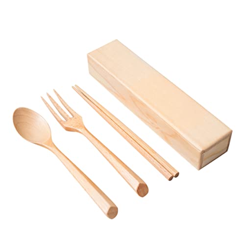 Angoily 1 Satz Holz Geschirr Set Gabeln Im Japanischen Stil Hölzerne Gabeln Utensilien Im Japanischen Stil Essbesteck Essstäbchen Aus Japanischem Holz Holzgabeln Zum Tragbar Löffel von Angoily