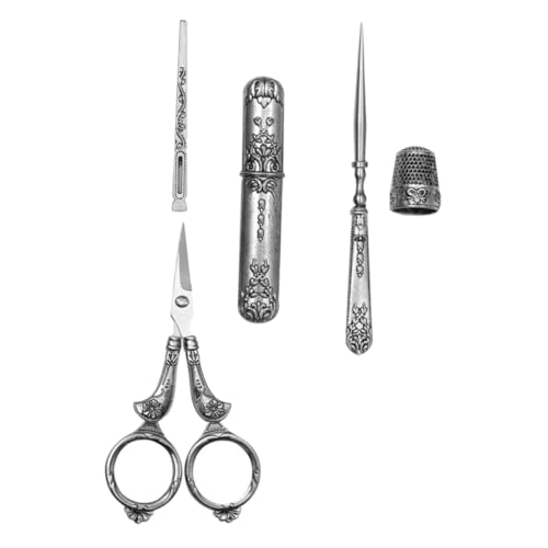 Angoily 1 Satz Scherensatz Nähen Handwerk Stickerei Stoff Stickwerkzeug Retro-stickschere Nähfadenabschneider Nähscheren-set Multifunktionsschere Bestickte Schere Silber Rostfreier Stahl Angoily 1 Satz Scherensatz Nähen Handwerk Stickerei Stoff Stickwerkzeug Retro-stickschere Nähfadenabschneider Nähscheren-set Multifunktionsschere Bestickte Schere Silber Rostfreier Stahl von Angoily