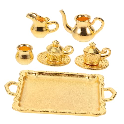 Angoily 1 Satz Teeservice-Modell winzig Mini Puppenhaus Dekoration Puppenhaus Zubehör Teeservice Modellbau Fake-Teegeschirr für den Tisch gefälschtes Tisch-Teegeschirr Legierung Golden Angoily 1 Satz Teeservice-Modell winzig Mini Puppenhaus Dekoration Puppenhaus Zubehör Teeservice Modellbau Fake-Teegeschirr für den Tisch gefälschtes Tisch-Teegeschirr Legierung Golden von Angoily