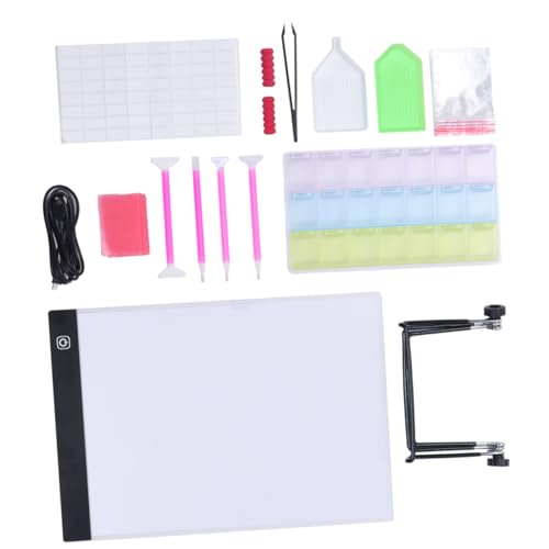 Angoily 1 Satz Teilige DIY Perlenmalwerkzeuge Set LED Licht Zeichenbrett mit Bohrstift und Zubehör für Bastelprojekte von Angoily