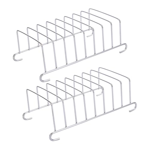 Angoily 1 Satz Toastständer Heißluftfritteuse 2-stöckiges Tablett Brotblechständer Toastbrothalter Grillzubehör Für Den Grill Luftgrill Elektrogrills Bratpfanne Silver Rostfreier Stahl 2st von Angoily