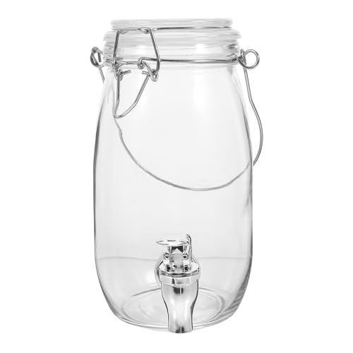 Angoily Getränkespender 1L Getränkespender Glas Mit Zapfhahn Saftspender Limonadenspender Glas Wasserspender Für Kalte Getränke Bar Party Zuhause, Transparent von Angoily