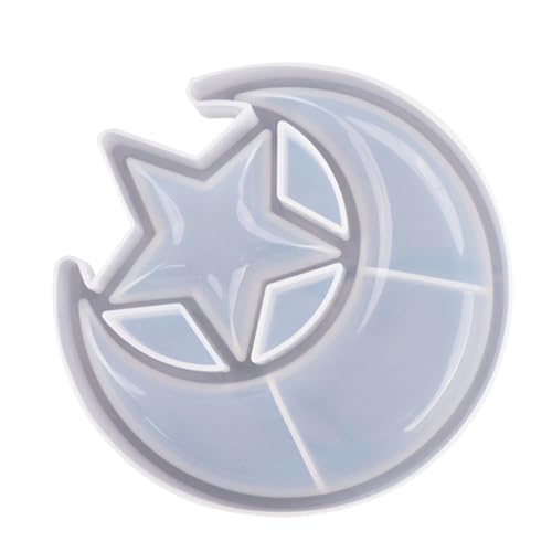 Angoily 1 Stück Stern Mond Silikonform für Epoxidharz Tablett und Aufbewahrungsbox DIY Gießform für Schmuck Kunsthandwerk und Heimdekoration Hochtransparent und Flexibel Hitzebeständig von Angoily