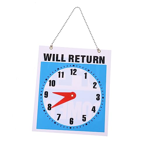 Angoily 1 X Geschäftsschilder Uhr Türschild „Will Return“ Uhrschilder Haustürdekor Willkommens Hängetafel Uhrschilder Wendeplatte Willkommens Türtafel Plakette Home von Angoily