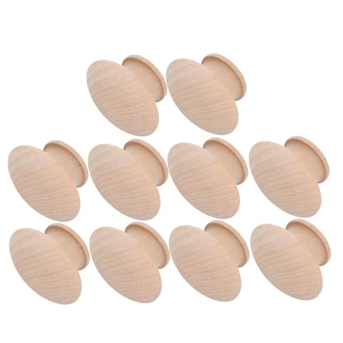 Angoily 10 Stück Holzgriffe Retro Stil Runde Schrankgriffe aus Unbehandeltem Holz DIY Freundlich Handpoliert Einfach zu Montieren für Küchenschränke Kommoden Kleiderschränke von Angoily