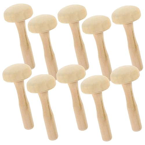 Angoily 10 Stück Ich Auch Walzenfarbe Werkzeug Töpfer-tintenroller Zeichentintenwalze Reibwalze Zum Lackieren Pilzreibewalze Druckerzeugnisse Bastel-tintenroller Töpferreibewalze Hölzern von Angoily