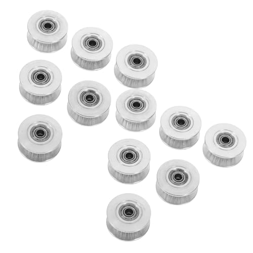 Angoily 10 Stück Riemenscheibe Aluminiumlegierung Zähne Bohrung Riemenrad mit Lager für Zahnriemen CNC Projekte Zubehör von Angoily